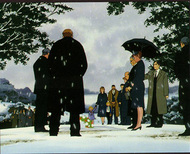 Funerale di Zeon Zum Deikun; sul fondo si possono riconoscere Artesia (Sayla Mass) e Casval (il futuro Char Aznable) - fonte immagine: <a href="/immagini/ms_era_01.htm">MS Era</a>