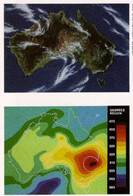 Due immagini fanno vedere l'Australia prima e dopo la caduta della colonia spaziale. - fonte immagine: <a href="/immagini/ms_era_01.htm">MS Era</a>