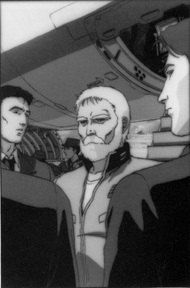 Il generale Revil al suo arrivo sulla Terra dopo la fuga dal carcere di Zeon - fonte immagine: <a href="/immagini/ms_era_01.htm">MS Era</a>