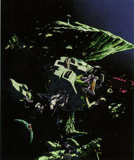 L'asteroide fortezza A Baoa Qu alla conclusione degli scontri - fonte immagine: <a href="/immagini/ms_era_01.htm">MS Era</a>