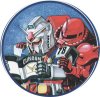 Il Gundam Rx-78 e lo Zaku II di Char che leggono un manga di Gundam